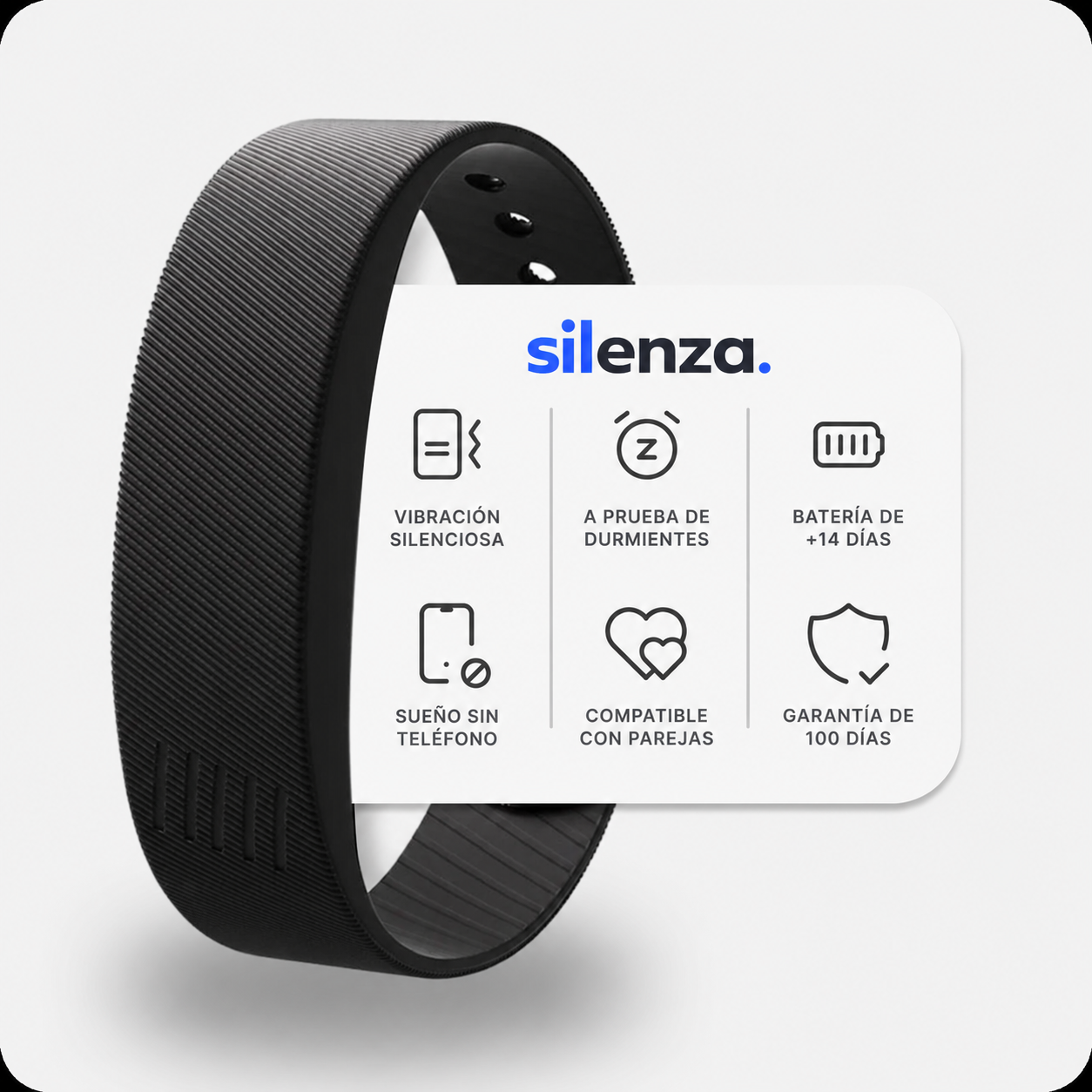 Silenza™ — Despertador de Vibración Silencioso