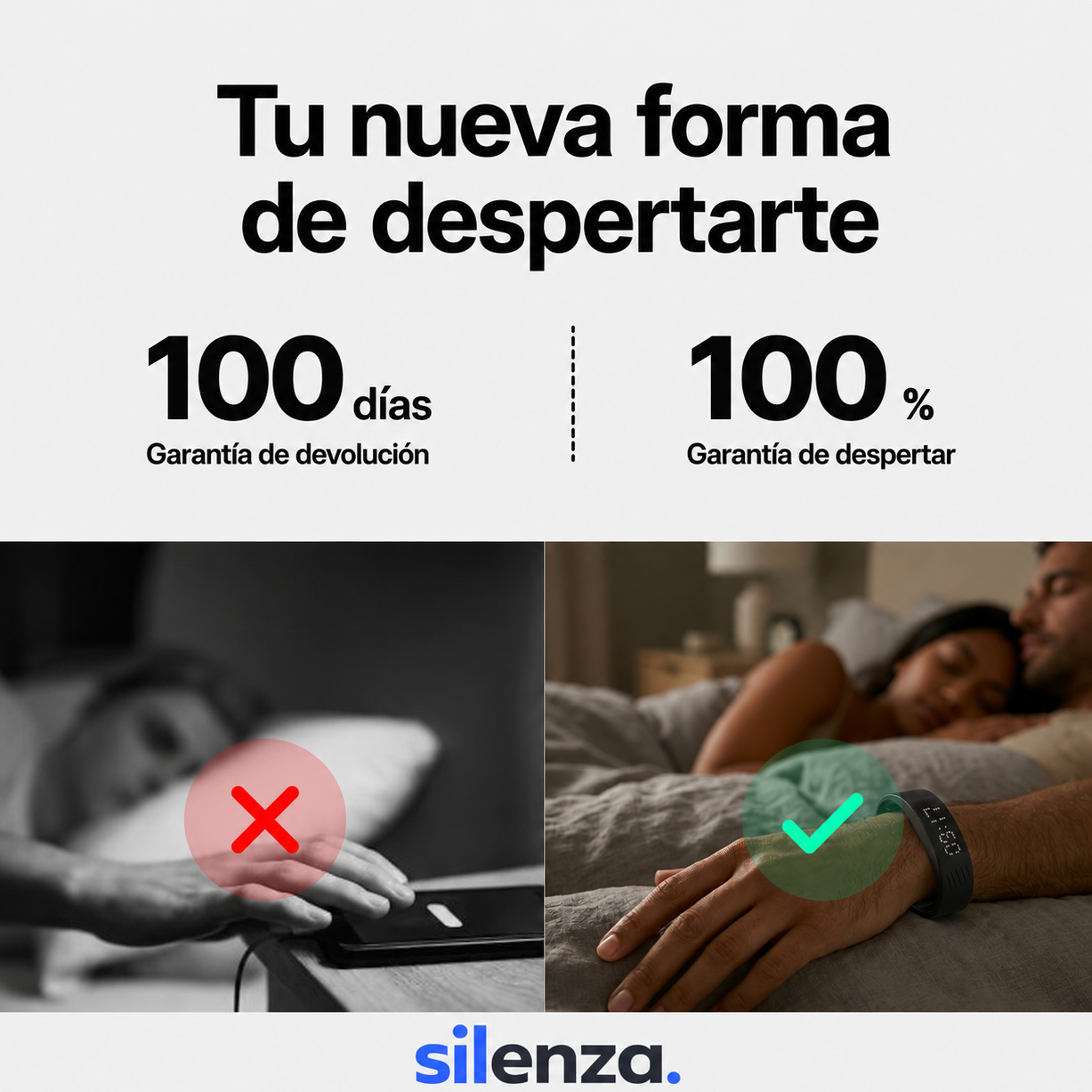 Silenza™ — Despertador de Vibración Silencioso