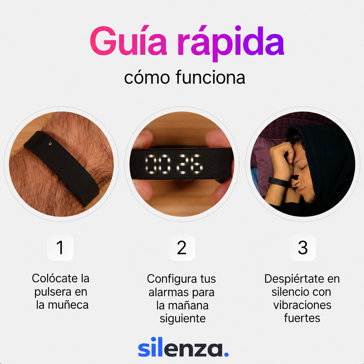Silenza™ — Despertador de Vibración Silencioso