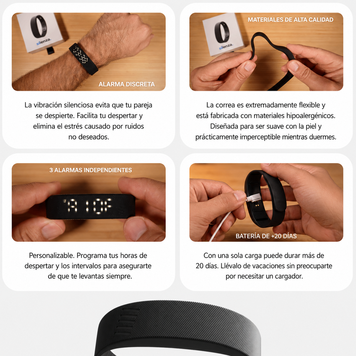 Silenza™ — Despertador de Vibración Silencioso